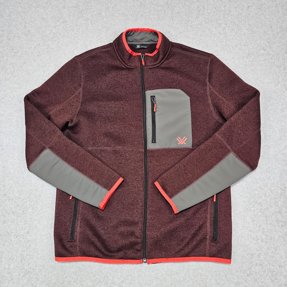 Vortex‎ Anchor Point Fleece Full Zip Maroon Jacket Mens Large Style # SOF-15750
